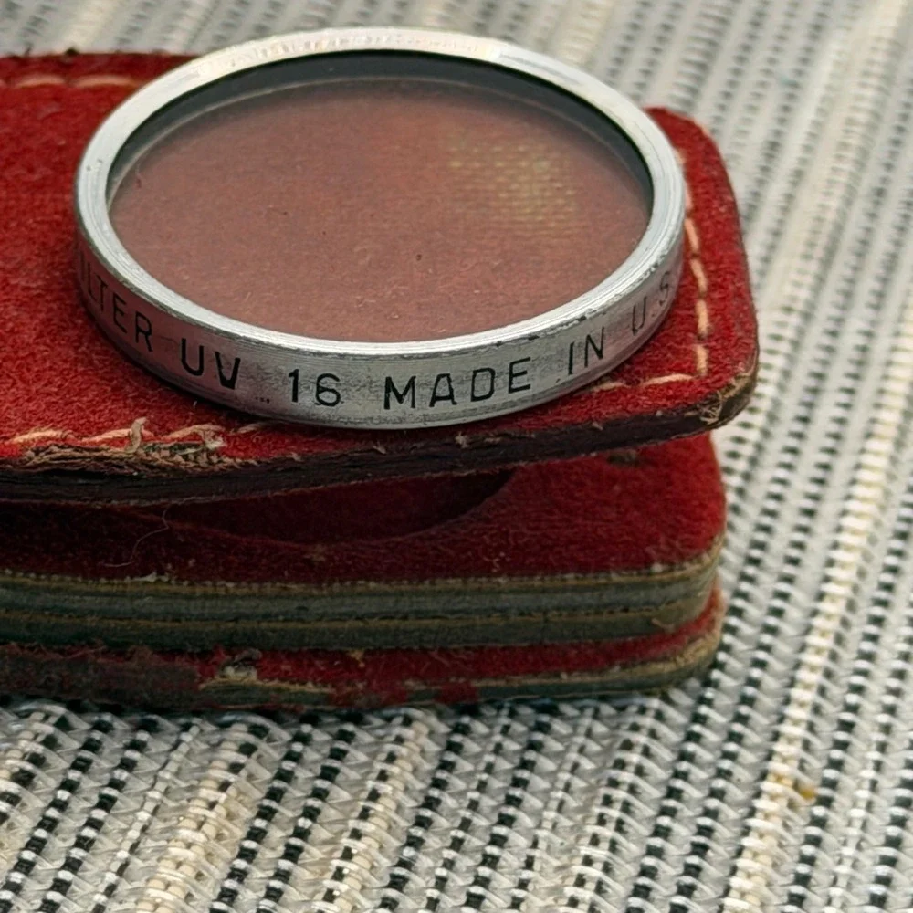 Vintage Ansco Leather‎ Camera Case and Filter Wallet with UV 16 Kodak Filters